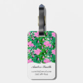 Tropisch patroon met Oerwouden bloemen Bagagelabel (Achterkant verticaal)