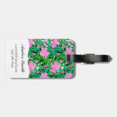 Tropisch patroon met Oerwouden bloemen Bagagelabel (Achterkant horizontaal)