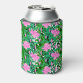 Tropisch patroon met Oerwouden bloemen Blikjeskoeler (Blikje Achterkant)