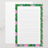 Tropisch patroon met Oerwouden bloemen Briefpapier (Voorkant / Achterkant)