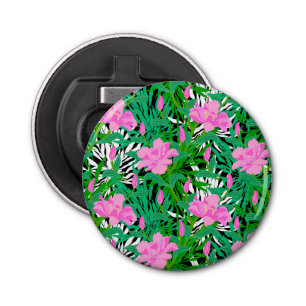 Tropisch patroon met Oerwouden bloemen Button Flesopener