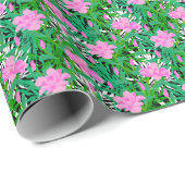 Tropisch patroon met Oerwouden bloemen Cadeaupapier (Rol Hoek)