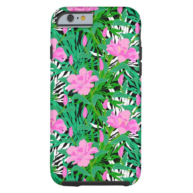 Tropisch patroon met Oerwouden bloemen Case-Mate iPhone Case (Achterkant)