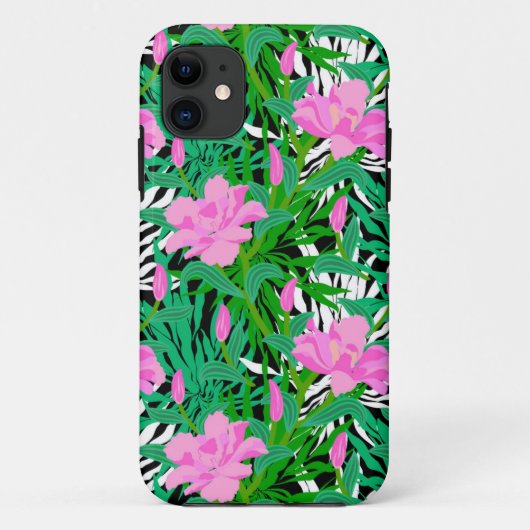 Tropisch patroon met Oerwouden bloemen Case-Mate iPhone Case (Achterkant)