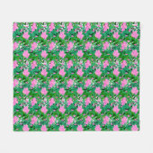 Tropisch patroon met Oerwouden bloemen Fleece Deken (Voorkant (Horizontaal))