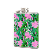 Tropisch patroon met Oerwouden bloemen Heupfles (Links)