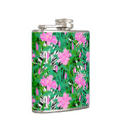 Tropisch patroon met Oerwouden bloemen Heupfles (Rechts)