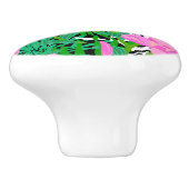 Tropisch patroon met Oerwouden bloemen Keramische Knop (Zijkant)