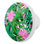 Tropisch patroon met Oerwouden bloemen Keramische Knop (Rechts)