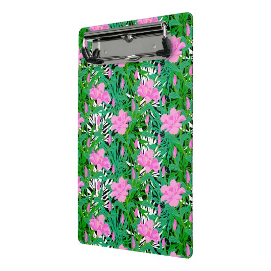 Tropisch patroon met Oerwouden bloemen Mini Klembord (Angled2)