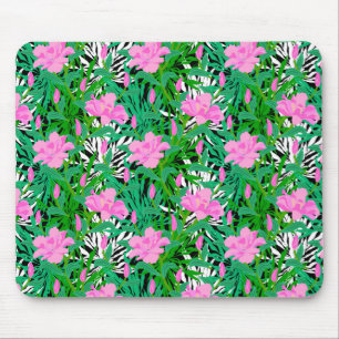 Tropisch patroon met Oerwouden bloemen Muismat