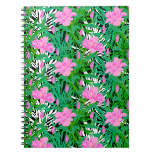 Tropisch patroon met Oerwouden bloemen Notitieboek