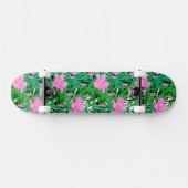 Tropisch patroon met Oerwouden bloemen Skateboard (Horizontaal)