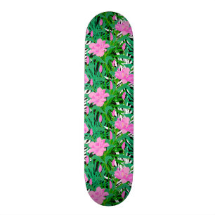 Tropisch patroon met Oerwouden bloemen Skateboard