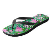 Tropisch patroon met Oerwouden bloemen Teenslippers (Schuin)