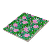 Tropisch patroon met Oerwouden bloemen Tegeltje (Zijkant)