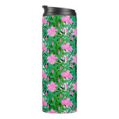 Tropisch patroon met Oerwouden bloemen Thermosbeker (Geroteerd rechts)