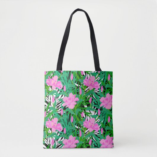 Tropisch patroon met Oerwouden bloemen Tote Bag (Voorkant)