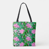 Tropisch patroon met Oerwouden bloemen Tote Bag (Achterkant)