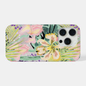 Tropisch patroon met orchideeën. iPhone hoesje (Achterkant horizontaal)