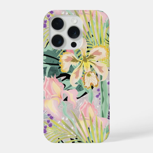 Tropisch patroon met orchideeën. iPhone hoesje (Achterkant)