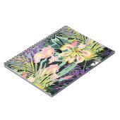 Tropisch patroon met orchideeën. notitieboek (Linkerzijde)