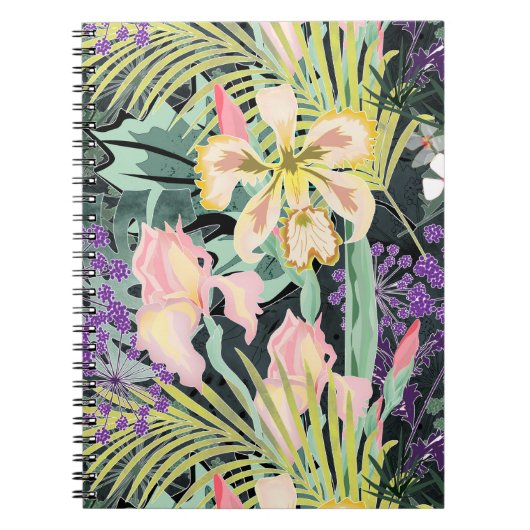 Tropisch patroon met orchideeën. notitieboek (Voorkant)