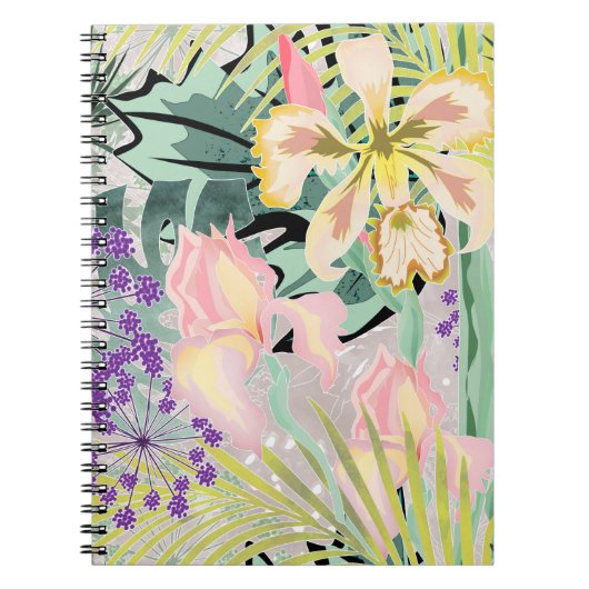 Tropisch patroon met orchideeën. notitieboek (Voorkant)