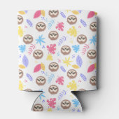 Tropisch patroon met sleuf en bladeren blikjeskoeler (Achterkant)