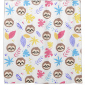 Tropisch patroon met sleuf en bladeren douchegordijn (Voorkant)