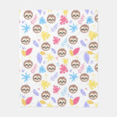 Tropisch patroon met sleuf en bladeren fleece deken (Voorkant)