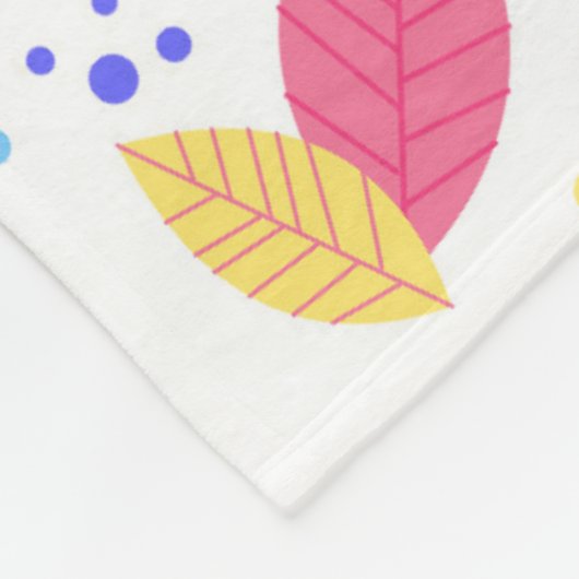 Tropisch patroon met sleuf en bladeren fleece deken (Hoek)