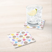 Tropisch patroon met sleuf en bladeren kartonnen onderzetters (Insitu)