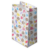 Tropisch patroon met sleuf en bladeren klein cadeauzakje (Voorkant Gekanteld)