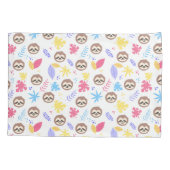 Tropisch patroon met sleuf en bladeren kussensloop (Achterkant-Links)