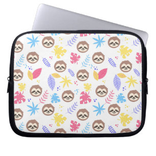 Tropisch patroon met sleuf en bladeren laptop sleeve
