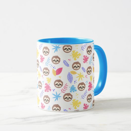 Tropisch patroon met sleuf en bladeren mok (Voorkant rechts)