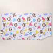 Tropisch patroon met sleuf en bladeren strandlaken (Voorkant)