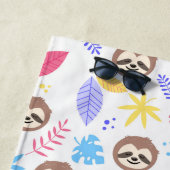 Tropisch patroon met sleuf en bladeren strandlaken (In situ)