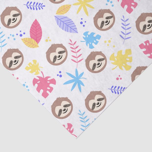 Tropisch patroon met sleuf en bladeren tissuepapier (Detail)