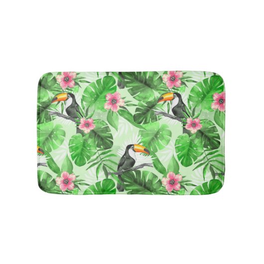 Tropisch patroon met toucan badmat (Voorkant)