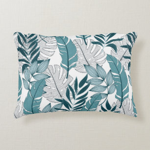 Tropisch patroon met trendy planten en bladeren op accent kussen