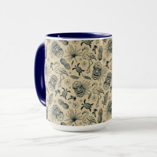  tropisch patroon mok (Voorkant links)