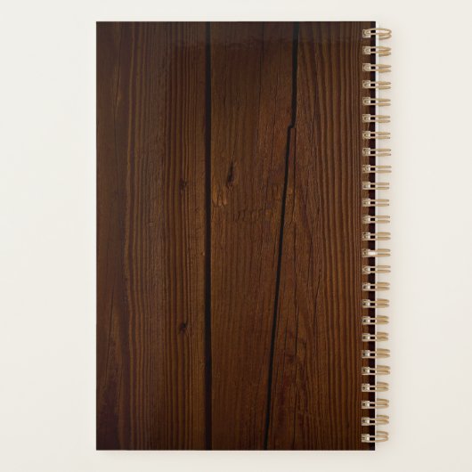 Tropisch patroon monogram planner (Achterkant)