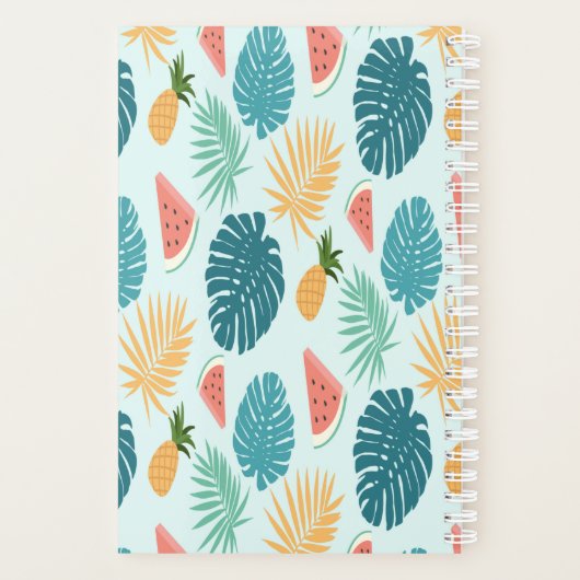 Tropisch Patroon Monogrammed Kalender en Planner (Achterkant)