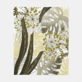 Tropisch patroon monsterpalmbladeren exotisch fleece deken (Voorkant)
