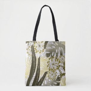 Tropisch patroon monsterpalmbladeren exotisch tote bag
