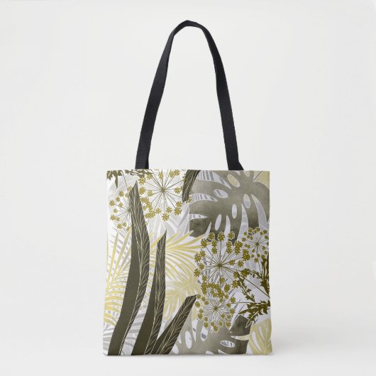 Tropisch patroon monsterpalmbladeren exotisch tote bag (Voorkant)