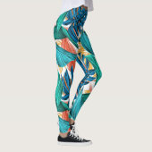 Tropisch patroon, oerwouden palmflakken, bloemthem leggings (Rechts)