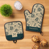  tropisch patroon ovenwant & pannenlap set (Top down)